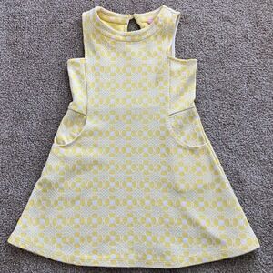 Lilly Pulitzer Yellow White Floral Sleeveless Cotton Blend Summer Dress Size M